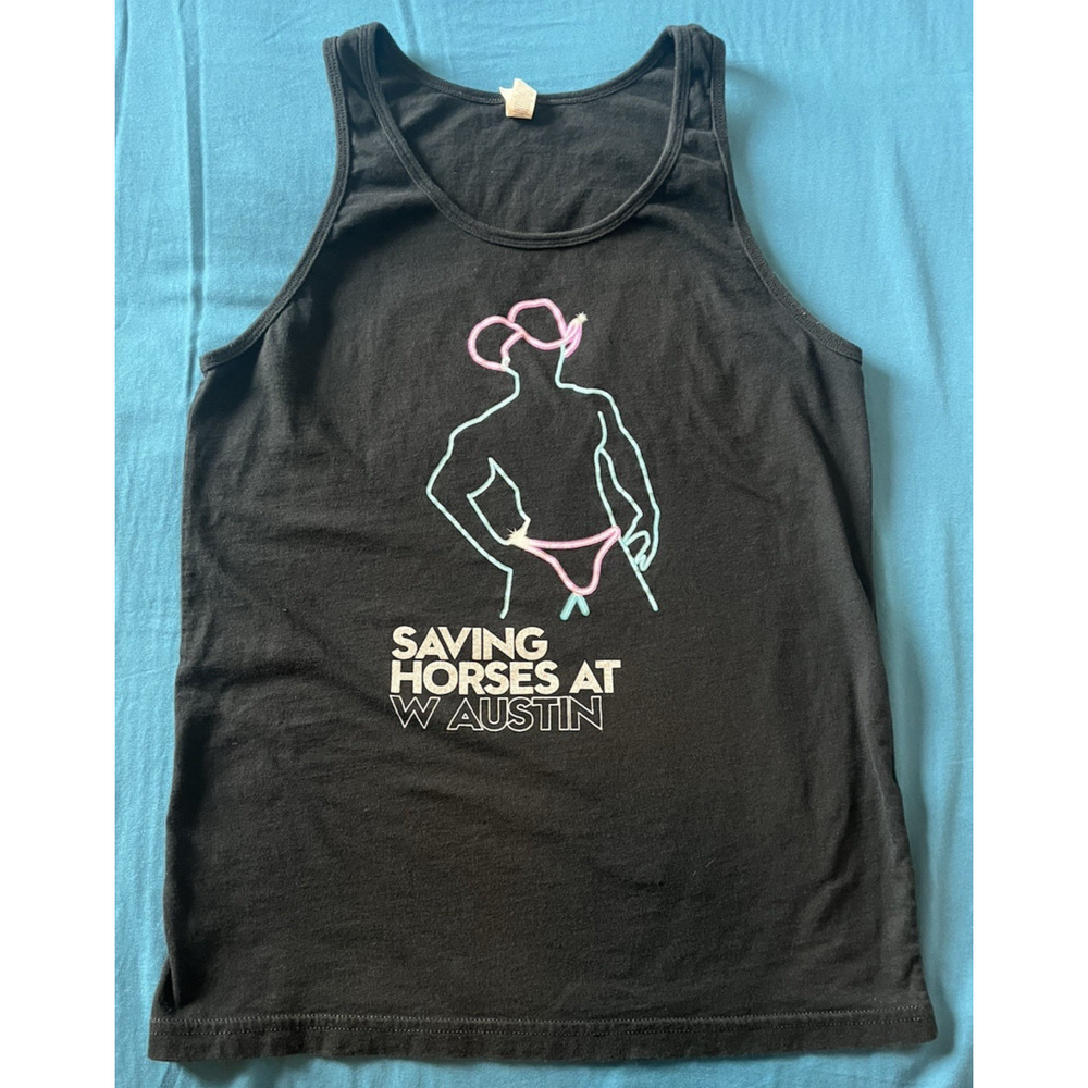 Bella Canvas Small Tank Save Horse Neon Cowboy #loveoutloud Pride Austin